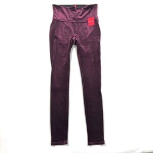 New Spanx Velvet Leggings Rich Burgundy Size Medium
